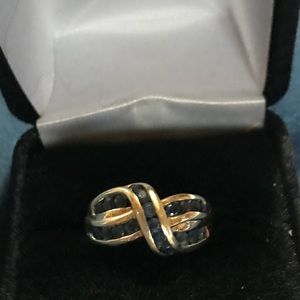 14k Solid Gold Blue Sapphire Ring